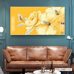 326 - TRANH TREO TƯỜNG PHÒNG KHÁCH HIỆN ĐẠI SANG TRỌNG -TRANH HOA, BÌNH HOA 3D | MÃ TRANH T3D-204871137