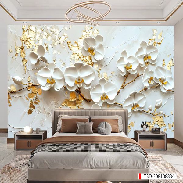 197 TRANH DÁN TƯỜNG 3D -TRANH DÁN PHÒNG NGỦ HOA 3D- TRANH DÁN PHÒNG KHÁCH SAU SOFA | MÃ TRANH T3D-208108834