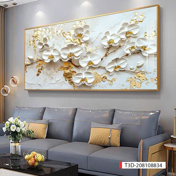 314 - TRANH TREO TƯỜNG PHÒNG KHÁCH HIỆN ĐẠI SANG TRỌNG -TRANH HOA, BÌNH HOA 3D | MÃ TRANH  T3D-208108834