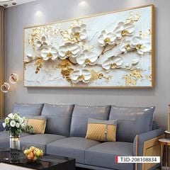 314 - TRANH TREO TƯỜNG PHÒNG KHÁCH HIỆN ĐẠI SANG TRỌNG -TRANH HOA, BÌNH HOA 3D | MÃ TRANH  T3D-208108834