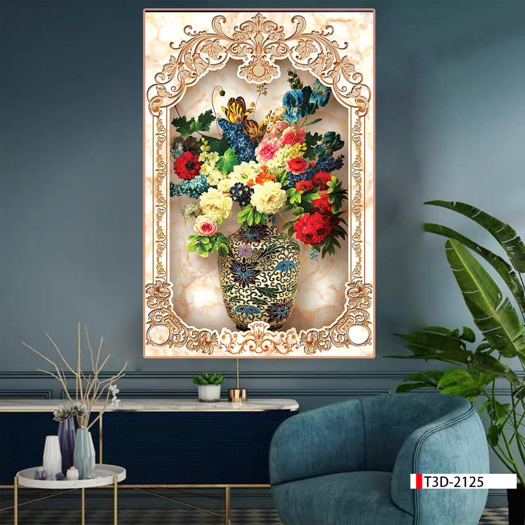 TRANH TREO TƯỜNG - TRANG TRÍ PHÒNG ĂN - PHÒNG NGỦ - CHỦ ĐỀ HOA 3D | MÃ T3D-2125