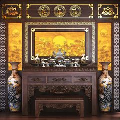 TRANH TREO PHÒNG THỜ - TRANH ĐIỆN TRÚC CHỈ HOA SEN | MÃ T3D-2225