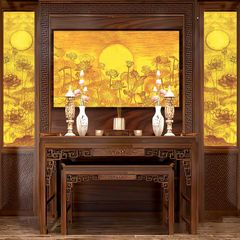 TRANH TREO PHÒNG THỜ - TRANH ĐIỆN TRÚC CHỈ HOA SEN | MÃ T3D-2225