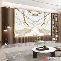 BST143 - TẤM PVC ỐP TƯỜNG - TRANG TRÍ PHÒNG KHÁCH, SAU SOFA, LỄ TÂN - TRANH VÂN ĐÁ ĐỐI XỨNG - KHỔ LỚN