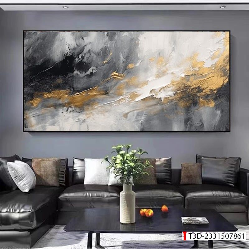 BST164 - TRANH TREO TƯỜNG PHÒNG KHÁCH SAU SOFA - TRANH TREO TƯỜNG HIỆN ĐẠI TRỪU TƯỢNG