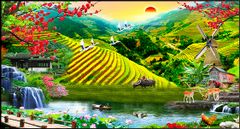 TRANH PHONG CẢNH THIÊN NHIÊN - TRANH PHÒNG KHÁCH - SAU SOFA - PHÒNG ĂN | MÃ T3D-2500