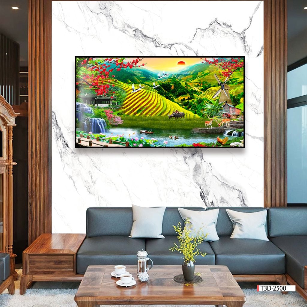 TRANH PHONG CẢNH THIÊN NHIÊN - TRANH PHÒNG KHÁCH - SAU SOFA - PHÒNG ĂN | MÃ T3D-2500
