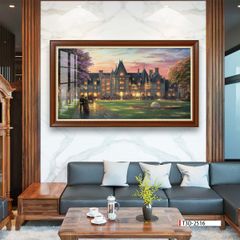 TRANH TREO TƯỜNG PHÒNG KHÁCH - TRANH PHONG CẢNH CHÂU ÂU CỔ ĐIỂN - KHỔ LỚN | MÃ T3D-2516