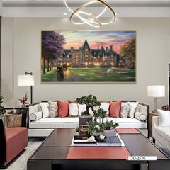 TRANH TREO TƯỜNG PHÒNG KHÁCH - TRANH PHONG CẢNH CHÂU ÂU CỔ ĐIỂN - KHỔ LỚN | MÃ T3D-2516