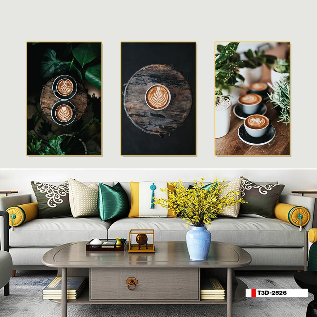 TRANH TREO TƯỜNG PHÒNG ĂN - TRANH TĨNH VẬT GHÉP BỘ 3 BỨC | MÃ T3D-2526