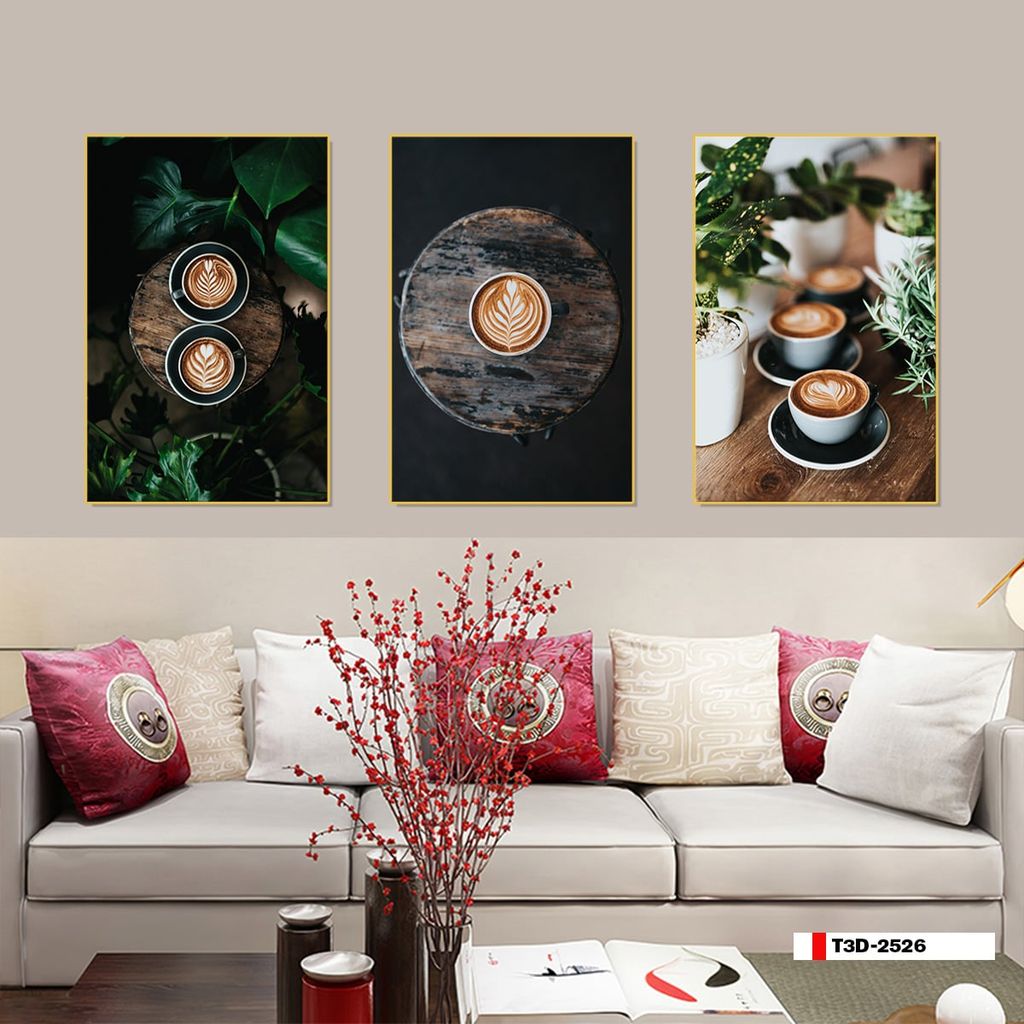 TRANH TREO TƯỜNG PHÒNG ĂN - TRANH TĨNH VẬT GHÉP BỘ 3 BỨC | MÃ T3D-2526