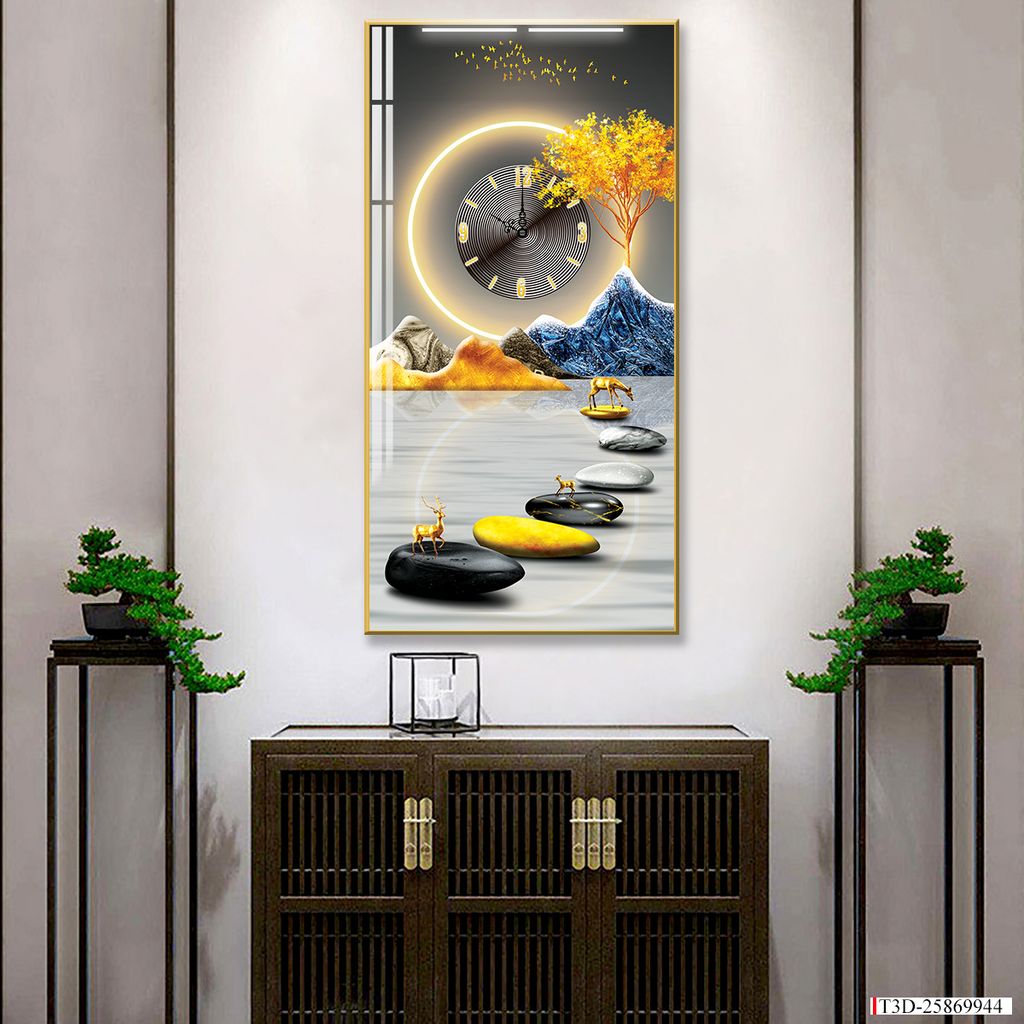 BST40 - TRANH ĐỒNG HỒ TREO TƯỜNG - TRANG TRÍ HÀNH LANG, LỐI ĐI, CẦU THANG - TRANH ĐƠN DỌC