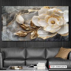 561 - TRANH TREO PHÒNG PHÒNG KHÁCH HIỆN ĐẠI - TRANH TRANG TRÍ - TRANH TREO TƯỜNG HOA BÌNH HOA - KIỂU TRANH LIỀN KHỔ | MÃ T3D-259032874