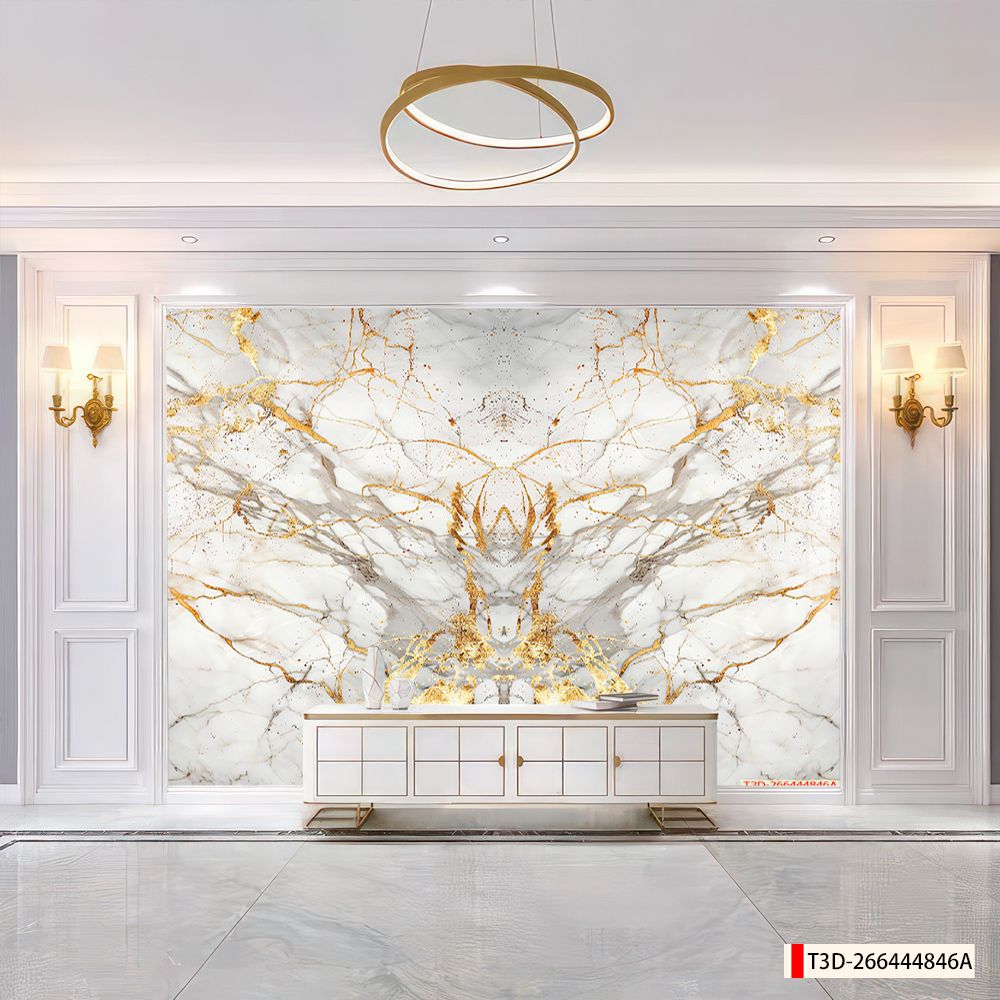 BST162 - TẤM ỐP VÂN ĐÁ ĐỐI XỨNG VÁCH TIVI - PHÒNG KHÁCH -TẤM ỐP PVC