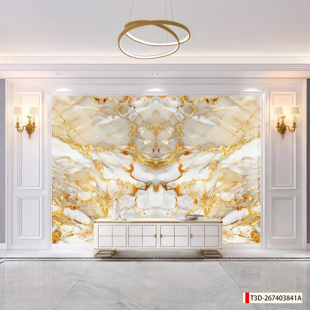 BST162 - TẤM ỐP VÂN ĐÁ ĐỐI XỨNG VÁCH TIVI - PHÒNG KHÁCH -TẤM ỐP PVC