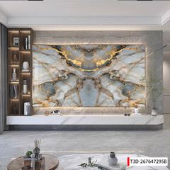 BST163 - TẤM ỐP VÂN ĐÁ ĐỐI XỨNG VÁCH TIVI - PHÒNG KHÁCH -TẤM ỐP PVC