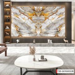 BST163 - TẤM ỐP VÂN ĐÁ ĐỐI XỨNG VÁCH TIVI - PHÒNG KHÁCH -TẤM ỐP PVC