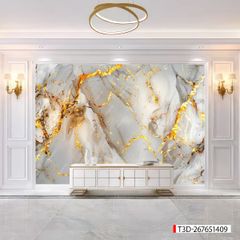 174 TẤM PVC ỐP TƯỜNG - TRANG TRÍ PHÒNG KHÁCH, VÁCH TIVI - TRANH VÂN MÂY, THẠCH ANH | MÃ T3D-267651409 TB