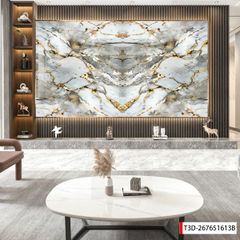 BST163 - TẤM ỐP VÂN ĐÁ ĐỐI XỨNG VÁCH TIVI - PHÒNG KHÁCH -TẤM ỐP PVC