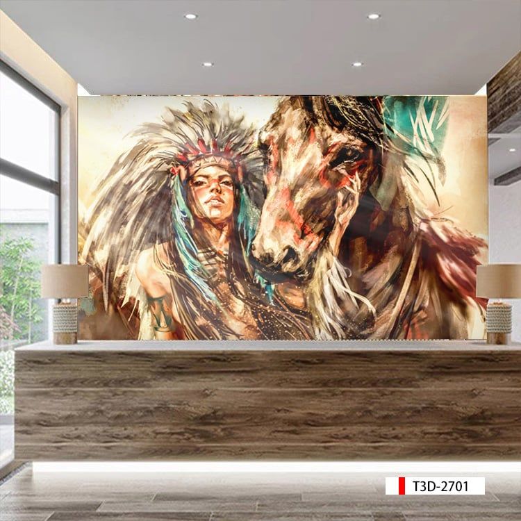 TRANH VẢI DÁN TƯỜNG 3D NHÀ HÀNG, CAFE - TRANH DÁN TƯỜNG TROPICAL NHIỆT ĐỚI | MÃ T3D-2701