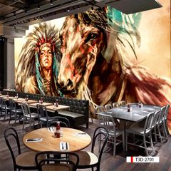 TRANH VẢI DÁN TƯỜNG 3D NHÀ HÀNG, CAFE - TRANH DÁN TƯỜNG TROPICAL NHIỆT ĐỚI | MÃ T3D-2701