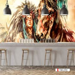 TRANH VẢI DÁN TƯỜNG 3D NHÀ HÀNG, CAFE - TRANH DÁN TƯỜNG TROPICAL NHIỆT ĐỚI | MÃ T3D-2701