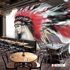 TRANH VẢI DÁN TƯỜNG 3D NHÀ HÀNG, CAFE - TRANH DÁN TƯỜNG TROPICAL NHIỆT ĐỚI | MÃ T3D-2702