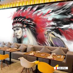 TRANH VẢI DÁN TƯỜNG 3D NHÀ HÀNG, CAFE - TRANH DÁN TƯỜNG TROPICAL NHIỆT ĐỚI | MÃ T3D-2702