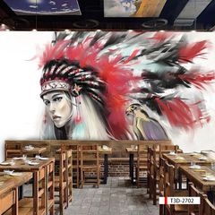 TRANH VẢI DÁN TƯỜNG 3D NHÀ HÀNG, CAFE - TRANH DÁN TƯỜNG TROPICAL NHIỆT ĐỚI | MÃ T3D-2702