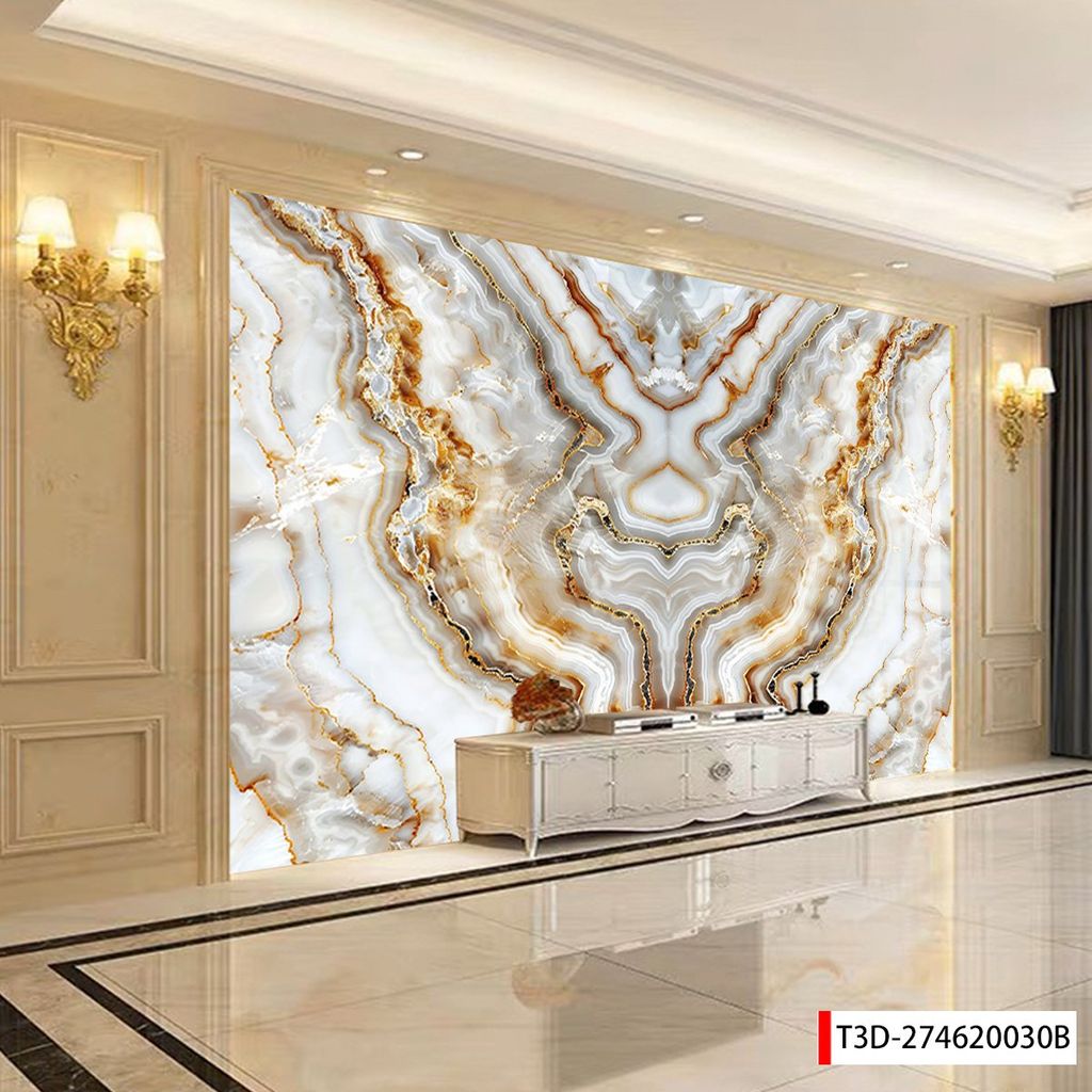 BST163 - TẤM ỐP VÂN ĐÁ ĐỐI XỨNG VÁCH TIVI - PHÒNG KHÁCH -TẤM ỐP PVC