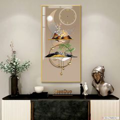 TRANH ĐỒNG HỒ TREO TƯỜNG - TRANH TREO TƯỜNG KHUNG HỢP KIM | MÃ T3D-27600343