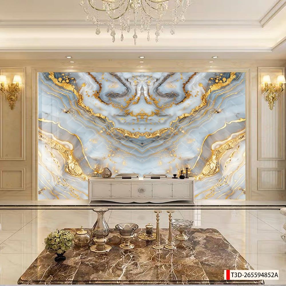 BST162 - TẤM ỐP VÂN ĐÁ ĐỐI XỨNG VÁCH TIVI - PHÒNG KHÁCH -TẤM ỐP PVC