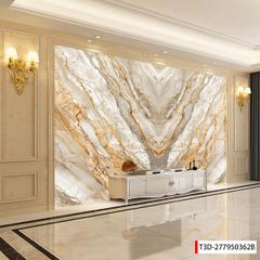 BST163 - TẤM ỐP VÂN ĐÁ ĐỐI XỨNG VÁCH TIVI - PHÒNG KHÁCH -TẤM ỐP PVC