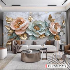 216 TRANH DÁN TƯỜNG 3D -TRANH DÁN PHÒNG NGỦ HOA 3D- TRANH DÁN PHÒNG KHÁCH SAU SOFA | MÃ TRANH T3D-279135253