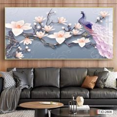 BST80 - TRANH TREO TƯỜNG - TRANH CÔNG RỒNG PHƯỢNG HỔ - TRANG TRÍ PHÒNG KHÁCH, SAU SOFA - TRANH NGANG