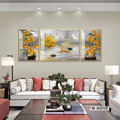 TRANH TREO TƯỜNG PHÒNG KHÁCH - TRANH HƯƠU TÀI LỘC GHÉP BỘ 3 BỨC | MÃ T3D-28127235