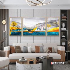 TRANH TREO TƯỜNG PHÒNG KHÁCH - TRANH HƯƠU TÀI LỘC GHÉP BỘ 3 BỨC | MÃ T3D-28147067