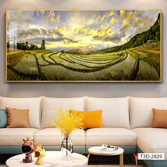 196 - TRANH TREO TƯỜNG PHÒNG KHÁCH, SAU SOFA - TRANH TREO PHONG CẢNH ĐỒNG QUÊ | T3D-2829