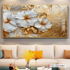 565 - TRANH TREO PHÒNG PHÒNG KHÁCH HIỆN ĐẠI - TRANH TRANG TRÍ - TRANH TREO TƯỜNG HOA BÌNH HOA - KIỂU TRANH LIỀN KHỔ | MÃ  T3D-286434967