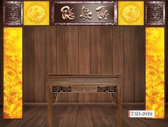 TRANH VẢI DÁN TƯỜNG 3D PHÒNG THỜ - TRANH VẢI TRÚC CHỈ | MÃ T3D-2919