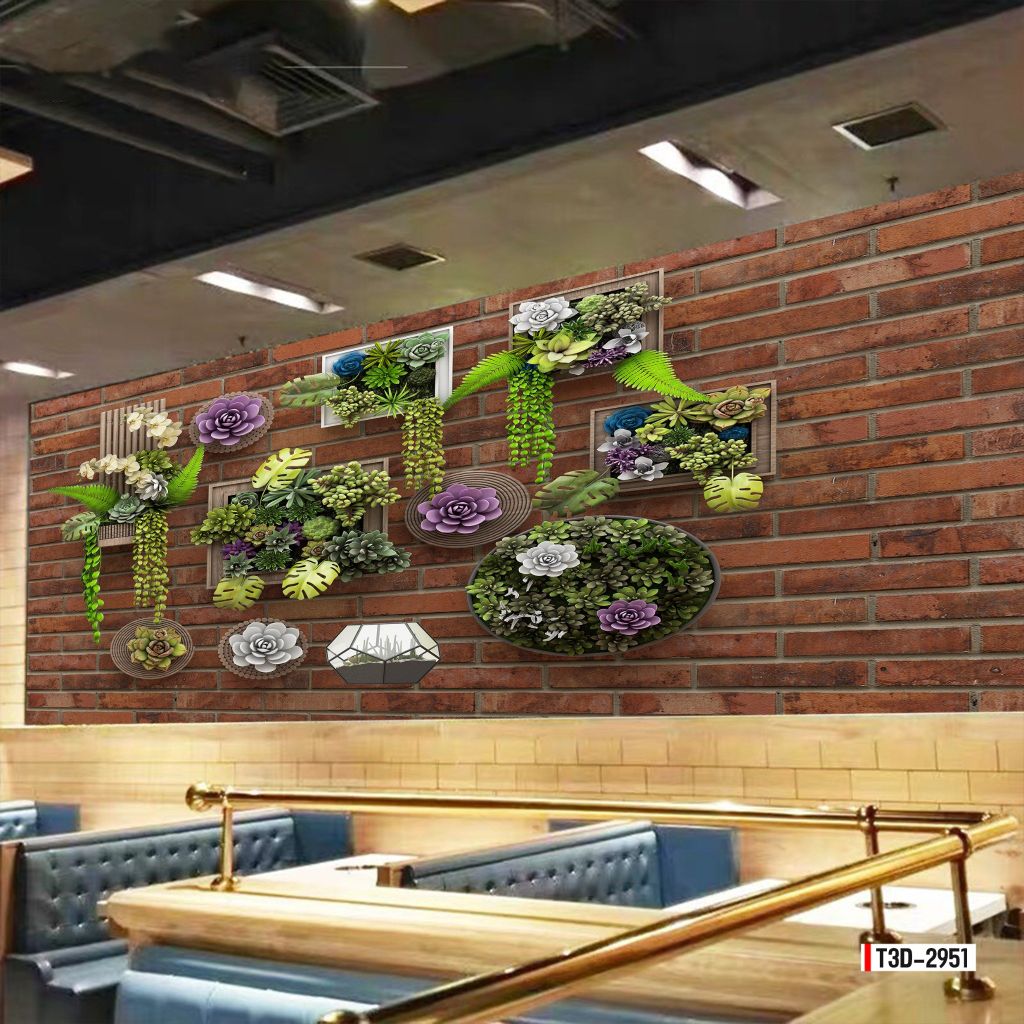 TRANH VẢI DÁN TƯỜNG 3D NHÀ HÀNG, CAFE - MÃ T3D-2951
