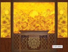 TRANH VẢI DÁN TƯỜNG 3D PHÒNG THỜ - TRANH VẢI TRÚC CHỈ | MÃ T3D-2955