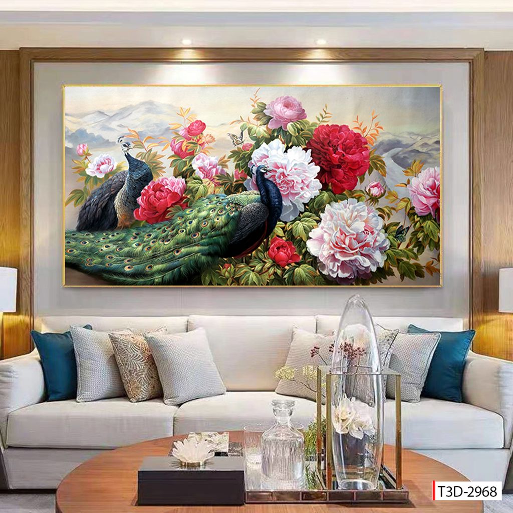 BST160 - TRANH TREO TƯỜNG - PHÒNG KHÁCH, SAU SOFA - CHỦ ĐỀ CÔNG PHU THÊ VIÊN MÃN - KHỔ LỚN