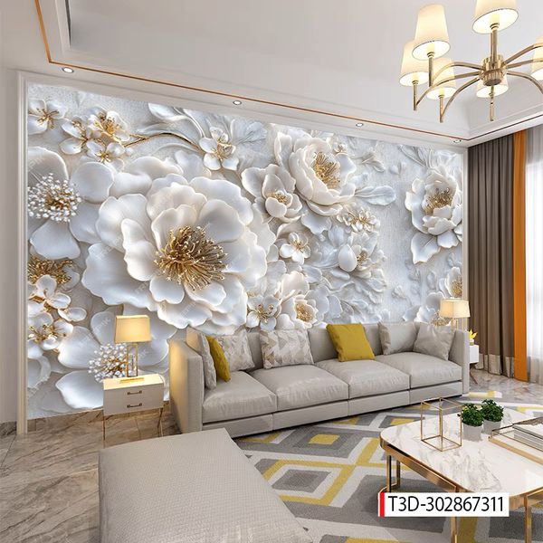 214 TRANH DÁN TƯỜNG 3D -TRANH DÁN PHÒNG NGỦ HOA 3D- TRANH DÁN PHÒNG KHÁCH SAU SOFA | MÃ TRANH T3D-302867311
