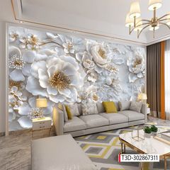 214 TRANH DÁN TƯỜNG 3D -TRANH DÁN PHÒNG NGỦ HOA 3D- TRANH DÁN PHÒNG KHÁCH SAU SOFA | MÃ TRANH T3D-302867311