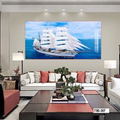 TRANH TREO TƯỜNG PHÒNG KHÁCH - TRANH THUẬN BUỒM XUÔI GIÓ KHỔ LỚN | MÃ T3D-307