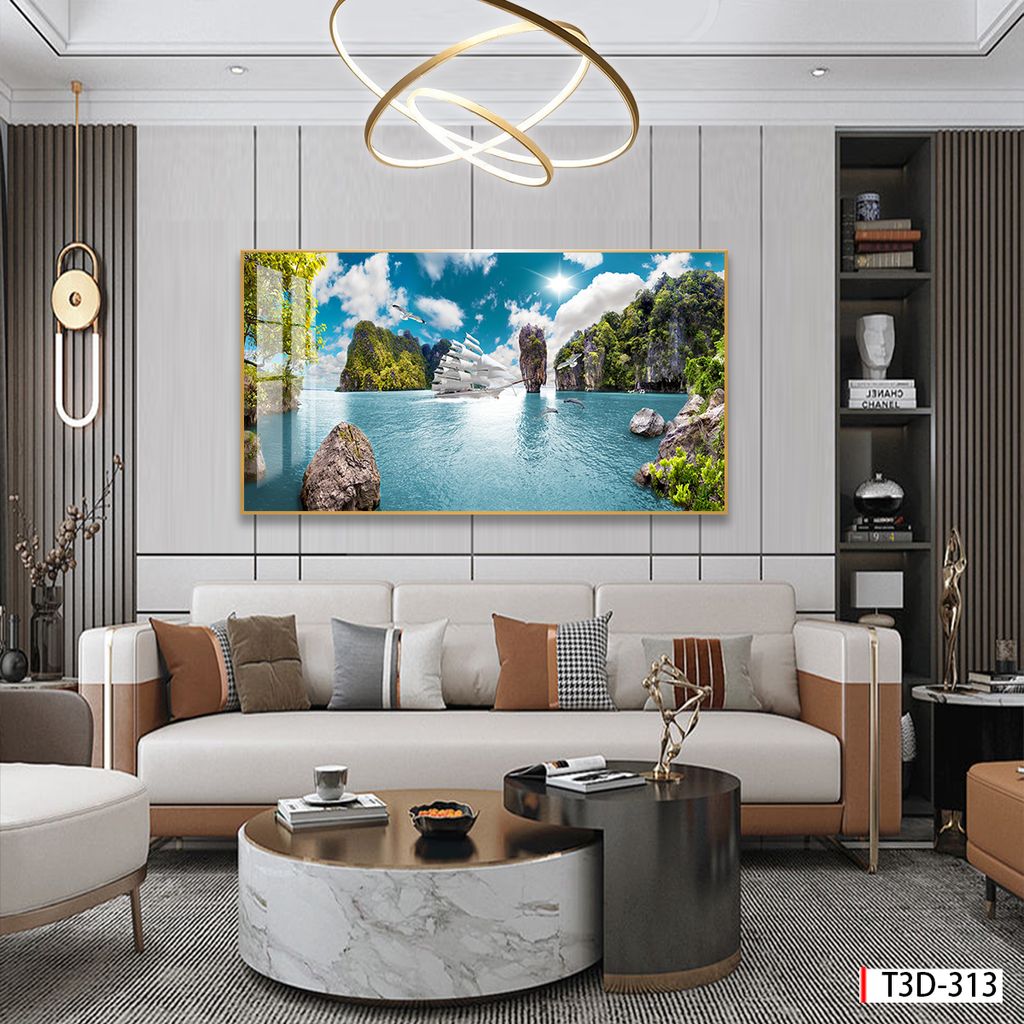 BST43 - TRANH TREO TƯỜNG - TRANG TRÍ PHÒNG KHÁCH, VÁCH TIVI - CHỦ ĐỀ THUẬN BUỒM XUÔI GIÓ - KHỔ LỚN