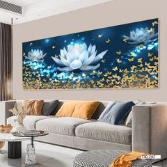 TRANH TREO TƯỜNG PHÒNG KHÁCH - TRANH HOA SEN  | MÃ T3D-3147