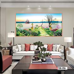 TRANH TREO TƯỜNG PHÒNG KHÁCH - TRANH THUẬN BUỒM XUÔI GIÓ KHỔ LỚN | MÃ T3D-3156
