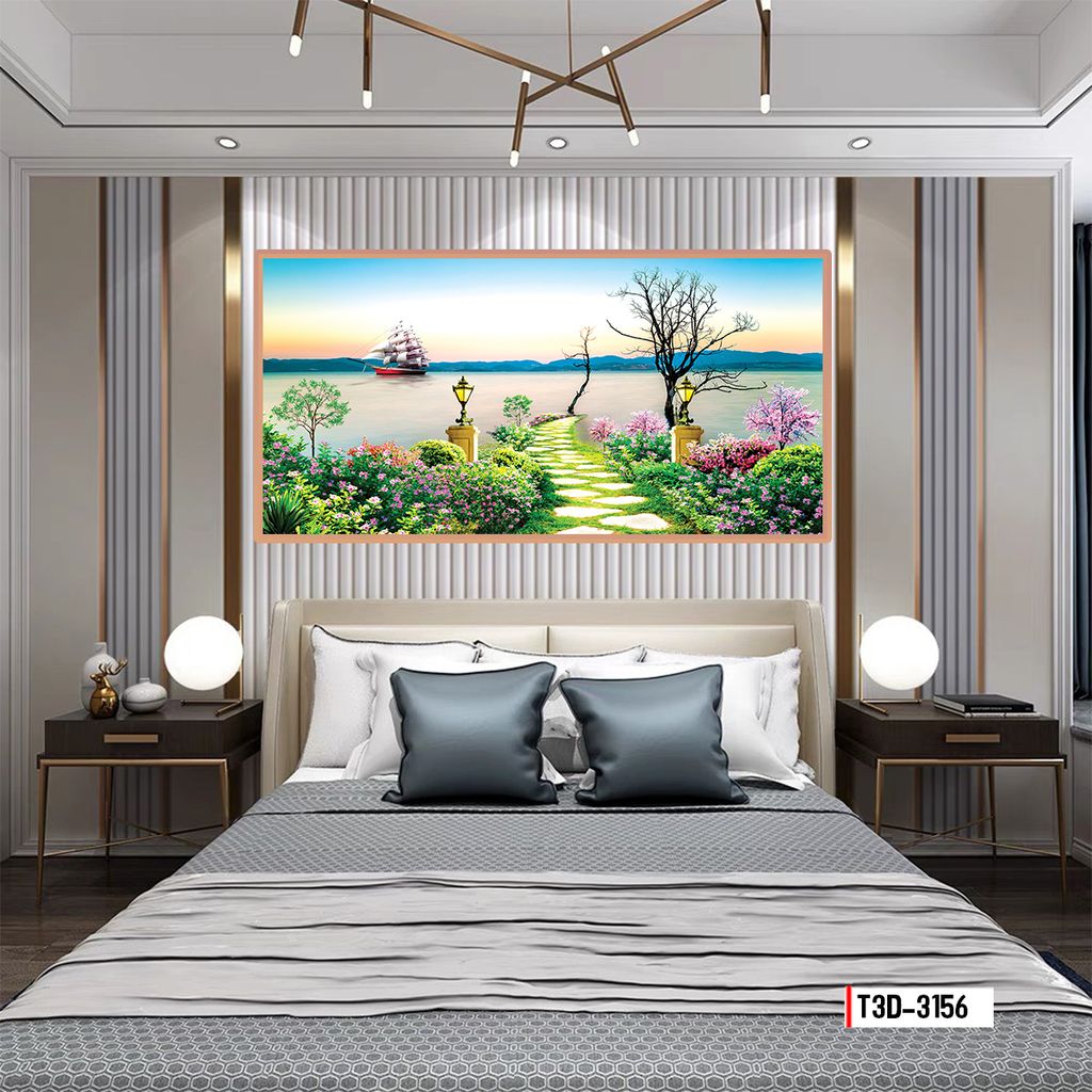 TRANH TREO TƯỜNG PHÒNG KHÁCH - TRANH THUẬN BUỒM XUÔI GIÓ KHỔ LỚN | MÃ T3D-3156